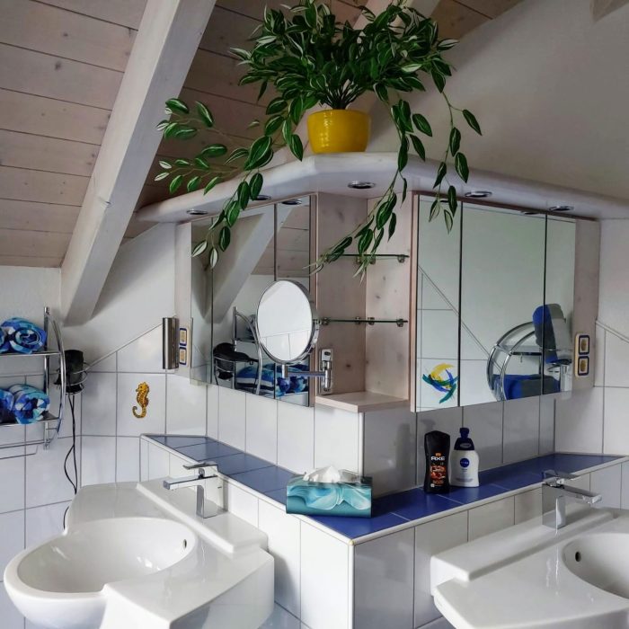 Badezimmer der Ferienwohnung Albblick in Neuffen